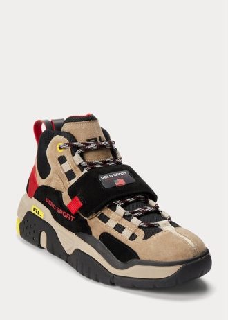 Braune Ralph Lauren PS100 High-Top-Sneaker für Herren