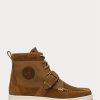 Braune Ralph Lauren Ranger Sneakers aus Nubukleder und Canvas für Herren Braune Ralph Lauren Ranger Sneakers aus Nubukleder und Canvas für Herren