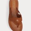 Braune Ralph Lauren Rosalind Hausschuhe für Damen