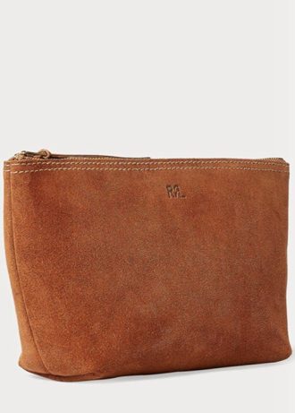 Braune Ralph Lauren Roughout Wildleder-Tragetaschen für Herren