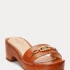 Braune Ralph Lauren Roxanne Sandalen aus Nappaleder für Damen Braune Ralph Lauren Roxanne Sandalen aus Nappaleder für Damen
