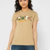 Braune Ralph Lauren Rundhals-Grafik-T-Shirts für Damen Braune Ralph Lauren Rundhals-Grafik-T-Shirts für Damen