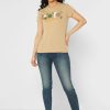 Braune Ralph Lauren Rundhals-Grafik-T-Shirts für Damen Braune Ralph Lauren Rundhals-Grafik-T-Shirts für Damen