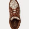 Braune Ralph Lauren Rylee Monogram Jacquard High-Top-Sneakers für Damen Braune Ralph Lauren Rylee Monogram Jacquard High-Top-Sneakers für Damen