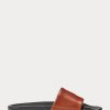 Braune Ralph Lauren Signature-Hausschuhe aus Ponyleder für Herren Braune Ralph Lauren Signature-Hausschuhe aus Ponyleder für Herren