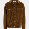 Braune Ralph Lauren Stretch Cord Trucker Jacken für Herren Braune Ralph Lauren Stretch Cord Trucker Jacken für Herren