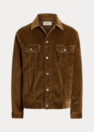 Braune Ralph Lauren Stretch Cord Trucker Jacken für Herren Braune Ralph Lauren Stretch Cord Trucker Jacken für Herren