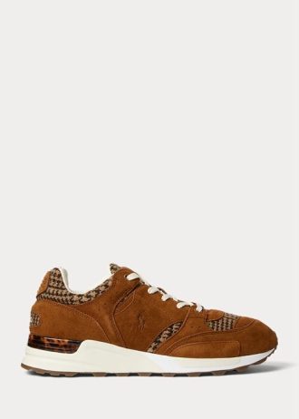 Braune Ralph Lauren Trackster 200 Harris Tweed® Sneakers für Herren