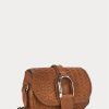 Braune Ralph Lauren Welington-Schultertaschen aus gewebtem Kalbsleder für Damen Braune Ralph Lauren Welington-Schultertaschen aus gewebtem Kalbsleder für Damen