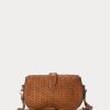 Braune Ralph Lauren Welington-Schultertaschen aus gewebtem Kalbsleder für Damen Braune Ralph Lauren Welington-Schultertaschen aus gewebtem Kalbsleder für Damen