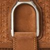 Braune Ralph Lauren Welington-Schultertaschen aus gewebtem Kalbsleder für Damen Braune Ralph Lauren Welington-Schultertaschen aus gewebtem Kalbsleder für Damen