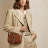 Braune Ralph Lauren Welington-Schultertaschen aus gewebtem Kalbsleder für Damen Braune Ralph Lauren Welington-Schultertaschen aus gewebtem Kalbsleder für Damen