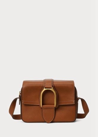 Braune Ralph Lauren Welington Umhängetaschen aus Kalbsleder für Damen