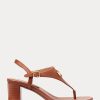 Braune Ralph Lauren Westcott II Sandalen aus getrommeltem Leder für Damen Braune Ralph Lauren Westcott II Sandalen aus getrommeltem Leder für Damen