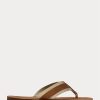 Braune Ralph Lauren Wildleder-Flip-Flops mit Ripsbandbesatz für Herren Braune Ralph Lauren Wildleder-Flip-Flops mit Ripsbandbesatz für Herren
