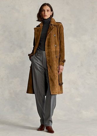Braune Ralph Lauren Wildledermäntel für Damen