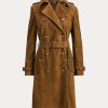 Braune Ralph Lauren Wildledermäntel für Damen Braune Ralph Lauren Wildledermäntel für Damen