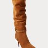 Braune Ralph Lauren Zoe Tall Stiefel aus Wildlederkalbsleder für Damen Braune Ralph Lauren Zoe Tall Stiefel aus Wildlederkalbsleder für Damen