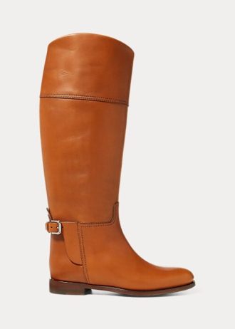 Braune Reitstiefel „Sallen“ aus Kalbsleder für Damen von Ralph Lauren