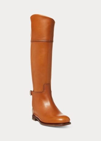 Braune Reitstiefel „Sallen“ aus Kalbsleder für Damen von Ralph Lauren