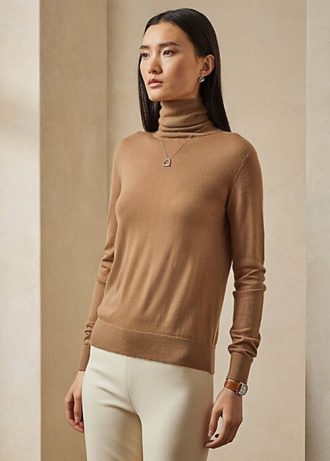 Braune Rollkragenpullover aus Kaschmir von Ralph Lauren für Damen