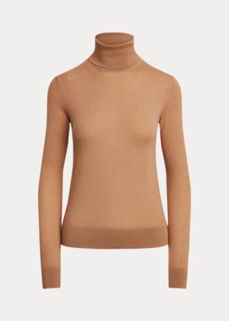 Braune Rollkragenpullover aus Kaschmir von Ralph Lauren für Damen