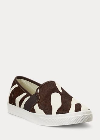 Braune Slip-On-Sneakers „Jinny Haircalf“ von Ralph Lauren für Damen