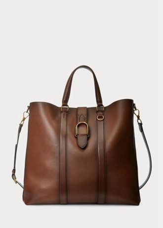 Braune Tragetaschen aus brüniertem Kalbsleder von Ralph Lauren für Herren