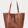 Braune Tragetaschen aus handgefertigtem Leder von Ralph Lauren für Damen Braune Tragetaschen aus handgefertigtem Leder von Ralph Lauren für Damen