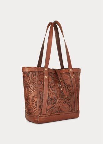 Braune Tragetaschen aus handgefertigtem Leder von Ralph Lauren für Damen
