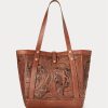 Braune Tragetaschen aus handgefertigtem Leder von Ralph Lauren für Damen Braune Tragetaschen aus handgefertigtem Leder von Ralph Lauren für Damen