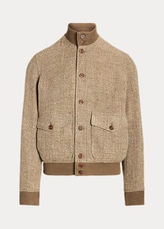 Braune Tweedjacken aus Leinenmischung von Ralph Lauren für Herren