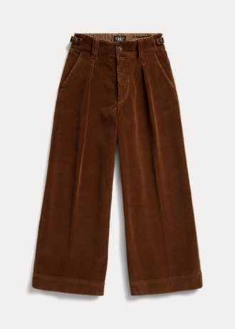 Braune, verkürzte Cordhose mit weitem Bein von Ralph Lauren für Damen Braune, verkürzte Cordhose mit weitem Bein von Ralph Lauren für Damen
