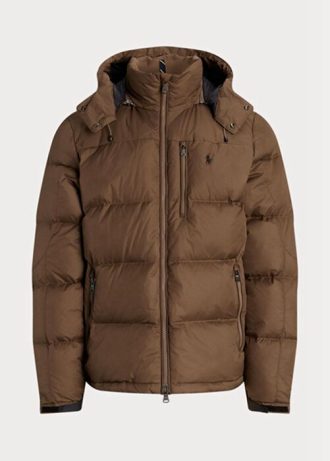 Braune wasserabweisende Daunenjacken von Ralph Lauren für Herren