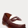 Burgunderrote Cremefarbene Pennyloafer für Herren von Ralph Lauren aus der Morehouse-Kollektion Burgunderrote Cremefarbene Pennyloafer für Herren von Ralph Lauren aus der Morehouse-Kollektion