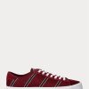 Burgunderrote Ralph Lauren Nelson Sneakers aus gestreifter Wolle und Baumwolle für Herren Burgunderrote Ralph Lauren Nelson Sneakers aus gestreifter Wolle und Baumwolle für Herren