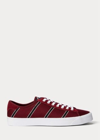 Burgunderrote Ralph Lauren Nelson Sneakers aus gestreifter Wolle und Baumwolle für Herren