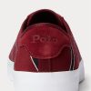 Burgunderrote Ralph Lauren Nelson Sneakers aus gestreifter Wolle und Baumwolle für Herren Burgunderrote Ralph Lauren Nelson Sneakers aus gestreifter Wolle und Baumwolle für Herren