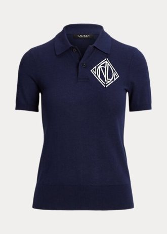 Creme / Marineblau Ralph Lauren Zweifarbige Baumwoll-Cardigans für Damen