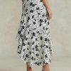 Creme / Schwarz Damen Ralph Lauren Floral Rüschen Asymmetrische Leinenröcke Creme / Schwarz Damen Ralph Lauren Floral Rüschen Asymmetrische Leinenröcke