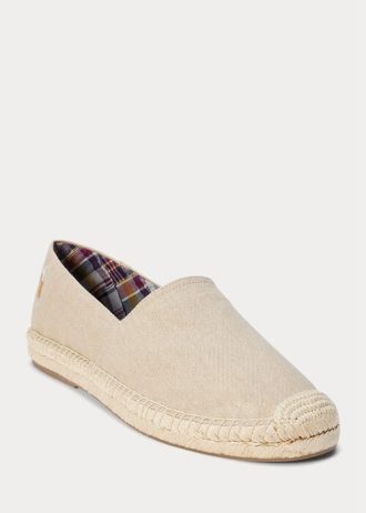 Cremefarbene Espadrilles „Cevio“ aus gewaschenem Canvas von Ralph Lauren für Herren