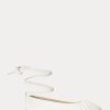 Cremefarbene, flache Schnürschuhe Cecilia aus Nappaleder für Damen von Ralph Lauren Cremefarbene, flache Schnürschuhe Cecilia aus Nappaleder für Damen von Ralph Lauren