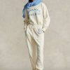 Cremefarbene Fleece-Jogginghose für Damen von Ralph Lauren aus der Spelman-Kollektion Cremefarbene Fleece-Jogginghose für Damen von Ralph Lauren aus der Spelman-Kollektion