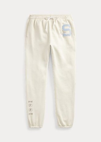 Cremefarbene Fleece-Jogginghose für Damen von Ralph Lauren aus der Spelman-Kollektion