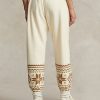 Cremefarbene Fleece-Jogginghose mit Schneeflockenmotiv von Ralph Lauren für Damen Cremefarbene Fleece-Jogginghose mit Schneeflockenmotiv von Ralph Lauren für Damen