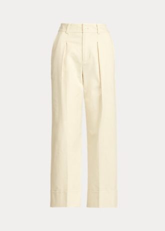 Cremefarbene Knöchelhose aus doppelseitiger Stretch-Baumwolle von Ralph Lauren für Damen Cremefarbene Knöchelhose aus doppelseitiger Stretch-Baumwolle von Ralph Lauren für Damen