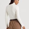 Braune Poloshirts aus Jersey mit langem Arm und Stehkragen für Damen von Ralph Lauren Braune Poloshirts aus Jersey mit langem Arm und Stehkragen für Damen von Ralph Lauren