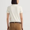 Cremefarbene Poloshirts aus Piqué mit Perlenwappen von Ralph Lauren für Damen Cremefarbene Poloshirts aus Piqué mit Perlenwappen von Ralph Lauren für Damen
