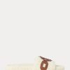 Cremefarbene Ralph Lauren Dixie Flache Schuhe aus Shearling mit Lederbesatz für Damen Cremefarbene Ralph Lauren Dixie Flache Schuhe aus Shearling mit Lederbesatz für Damen