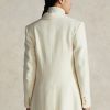 Cremefarbene Ralph Lauren Jacken aus Wollmischung mit Fischgrätenmuster für Damen Cremefarbene Ralph Lauren Jacken aus Wollmischung mit Fischgrätenmuster für Damen